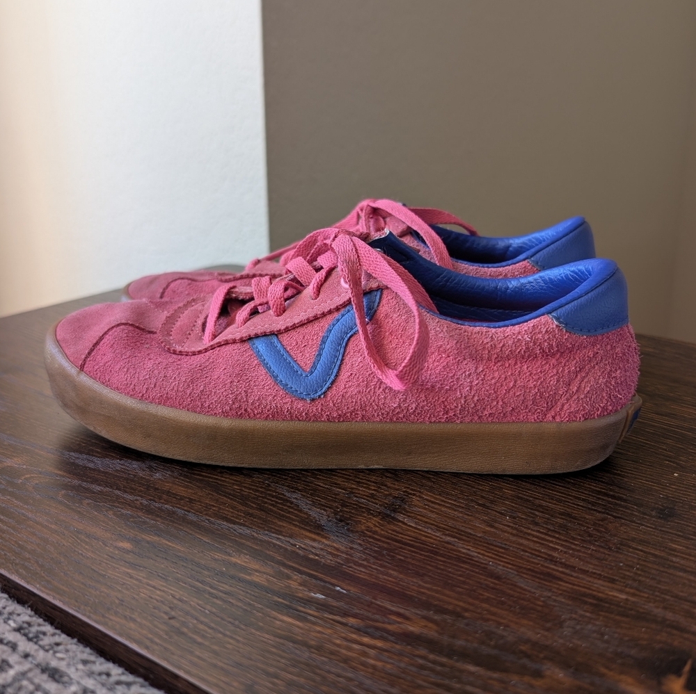 Vans Sport Low Bambino Honeysuckle Pink Blue Gum Suede Leather Sneakers Shoes